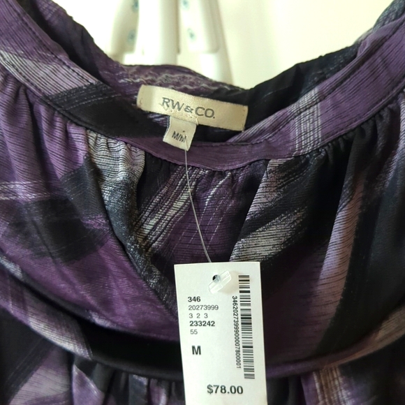 Strapless Dress; RW&Co, Medium, Purple/Black/White - Picture 2 of 2